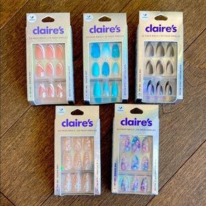 Claire’s fake nails kits x5 NEW WITH TAGS